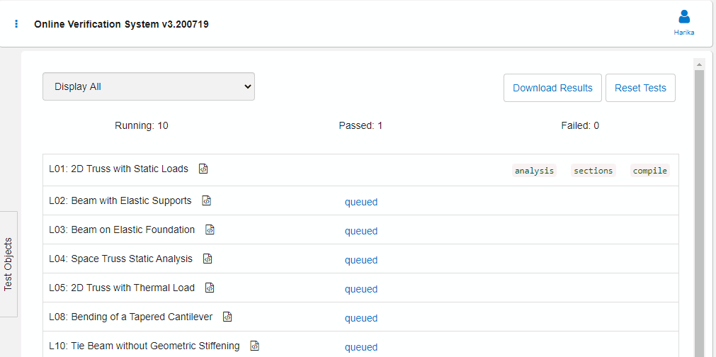 Live Testing Dashboard